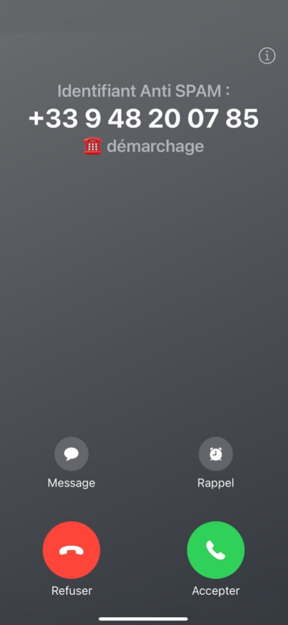 Anti-spam protection screen