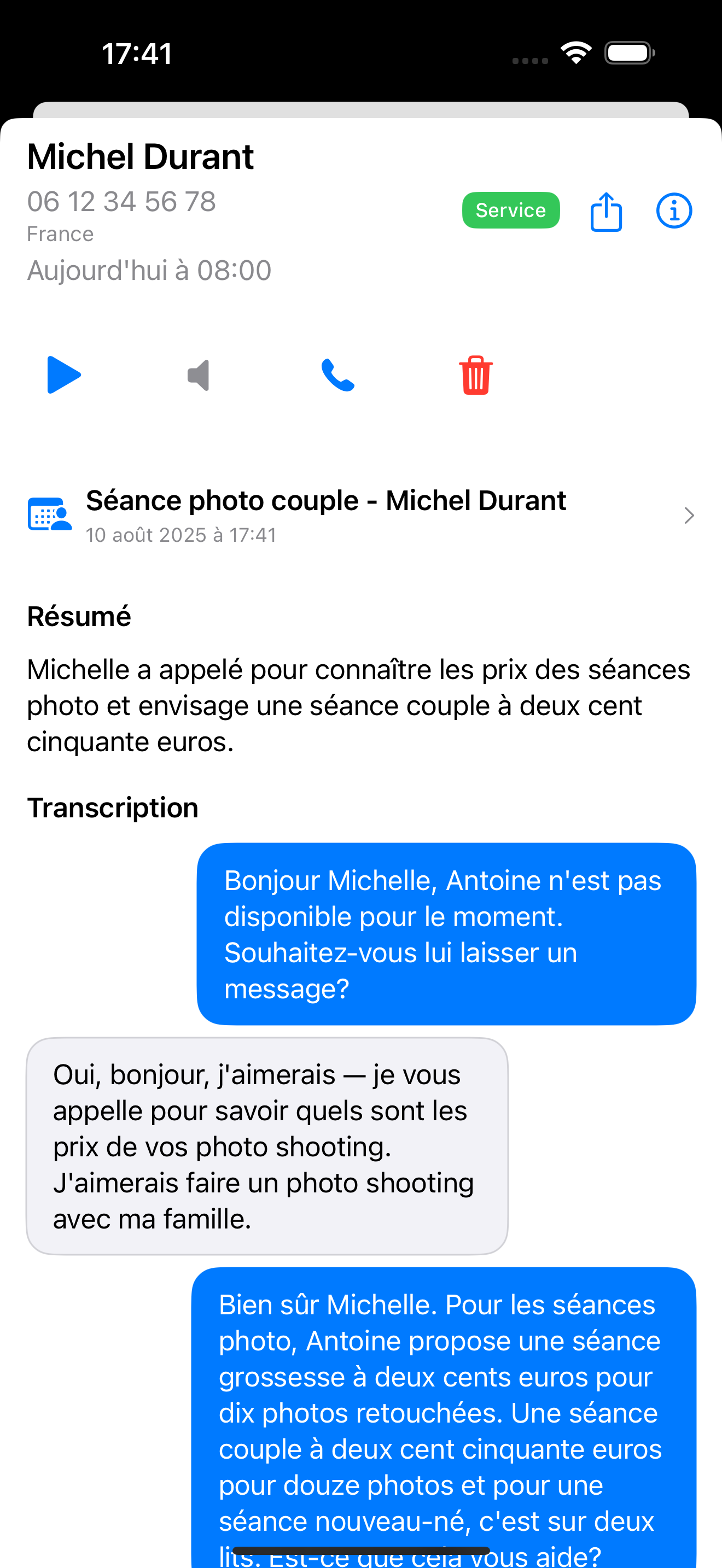 Calendar sync with events